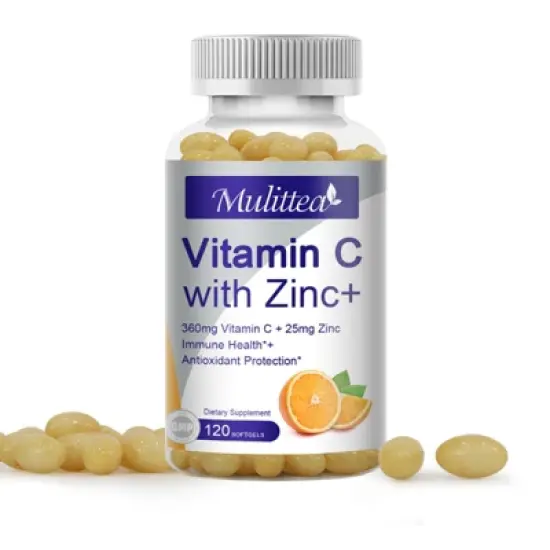 Mulittea 1000mg Vitamin C + 20mg Zinc for Immune Support, Antioxidant & Energy &ndash; 120 Capsules image {6}
