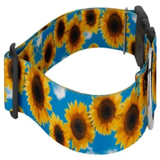 Country Brook Petz 1 1/2 Inch Deluxe Sunflowers Dog Collar image {3}