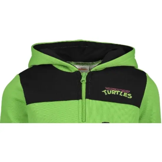 Teenage Mutant Ninja Turtles TMNT Ninja Turtles Toddler Boys Half-Zip Fleece Pullover Hoodie Green  image {4}