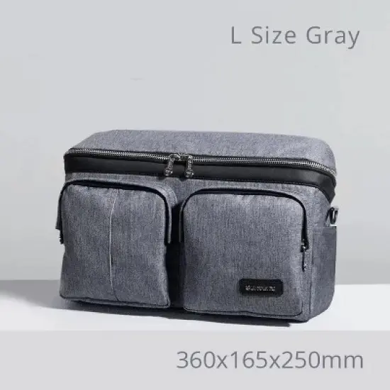 Racxily Universal Stroller Organizer Super Large Capacity, 2-in-1 Baby Stroller Organizer Insulated Cup Holder Inside, 10 Pocket, Gray image {2}