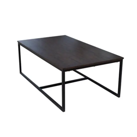 54" Wide Arcadia Acacia Wood Coffee Table Antiqued Mocha - Alaterre Furniture: Industrial, Trestle Base, Stained Wood image {5}