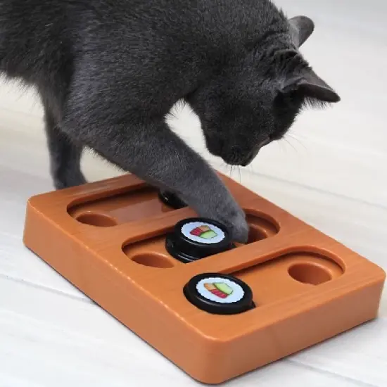 Quirky Kitty Bento Box Puzzle Cat Toy - Brown image {3}