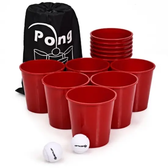 Costway Yard Pong Giant Pong Game Set Carry Bag Outdoor Backyard Game image {8}