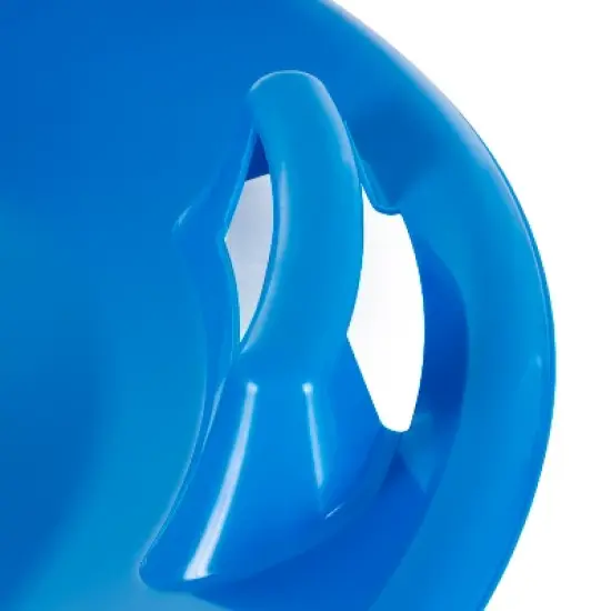 Slippery Racer Downhill Pro Heavy-Duty Cold Resistant Superman Adults and Kids Plastic Saucer Disc Snow Sled with Handles, Blue image {4}
