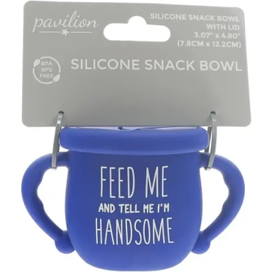 Pavilion Gift Company - I'm Handsome - 3.5" Silicone Snack Bowl with Lid - Dining Bowls image {6}