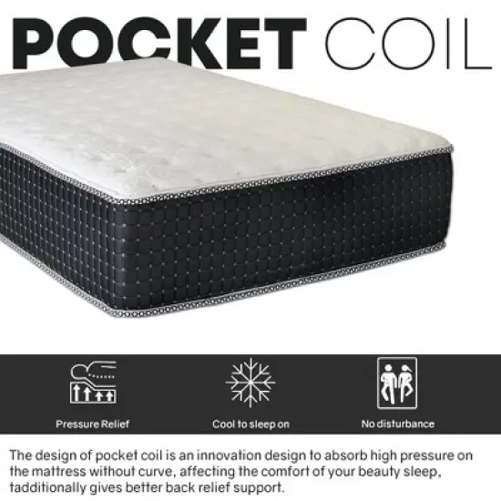 Continental Sleep 14" Firm Pocket Coil Hybrid Mattress,  image {2}