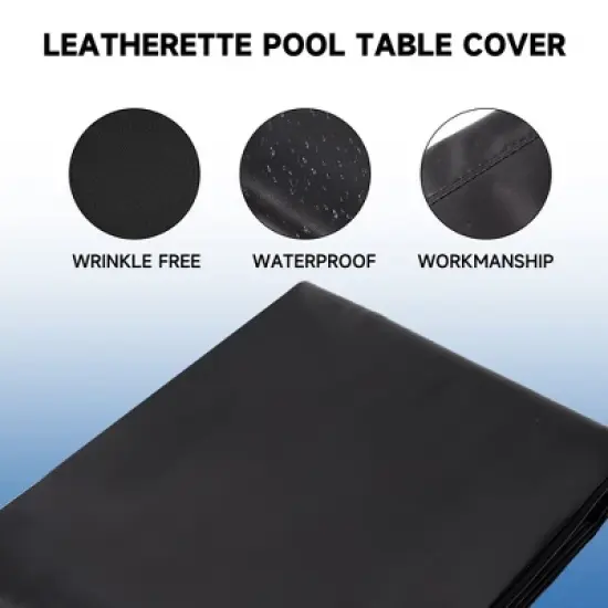 GSE 9' Pool Table Cover, 9-foot Heavy-duty Leatherette Billiards Table Cover, Waterproof & Tearproof Cover for Pool Table image {2}