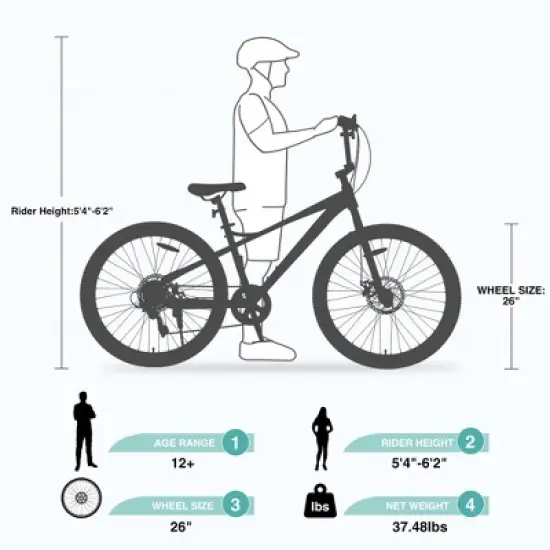 Gulches 20 Inch Kids Bike (4-7 Yrs/100-120cm), 7-Speed (Stable Shifting), Steel Frame+Aluminum Rims, Dual Disc Brakes image {1}