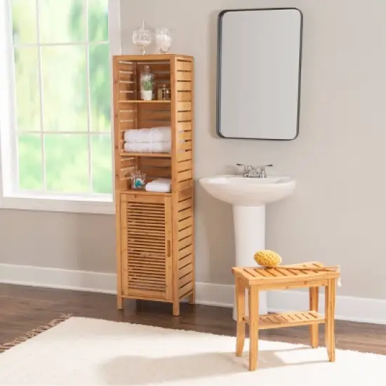 Bracken Bamboo Stool Natural - Linon image {5}