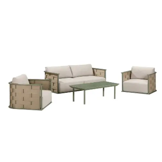 Kinger Home Komodo 4-Piece Patio Furniture Set, Outdoor Conversation Set with Cushioned image {6}