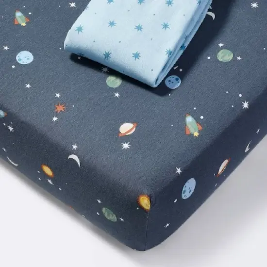 Fitted Jersey Crib Sheet - Space - 2pk - Cloud Island&trade; image {4}