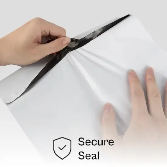 PSBM 1000 9" x 12" 2.5 Mil White Poly Mailers Self Seal for Shipping Small Items image {4}