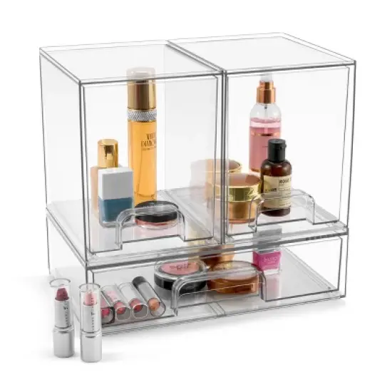 Sorbus Clear Acrylic Drawer Organizers - Makeup Case Pull-Out Drawers image {11}