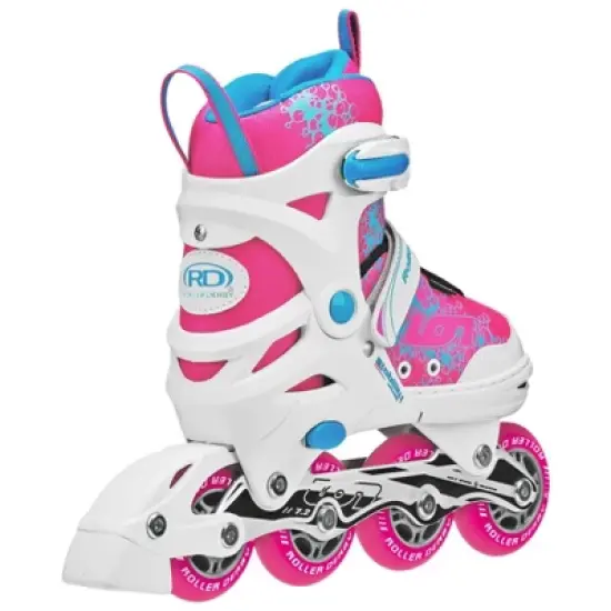 Roller Derby ION 7.2 Girl's Adjustable Inline Skate - White/Mint/Pink image {1}