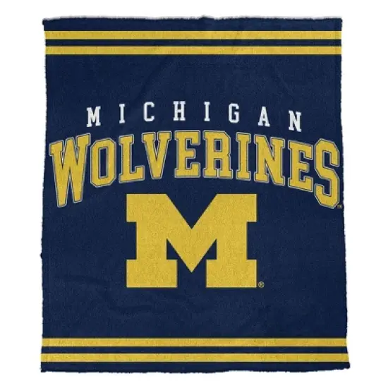 NCAA Michigan Wolverines Vintage Arch Cozy Knit Throw Blanket image {1}