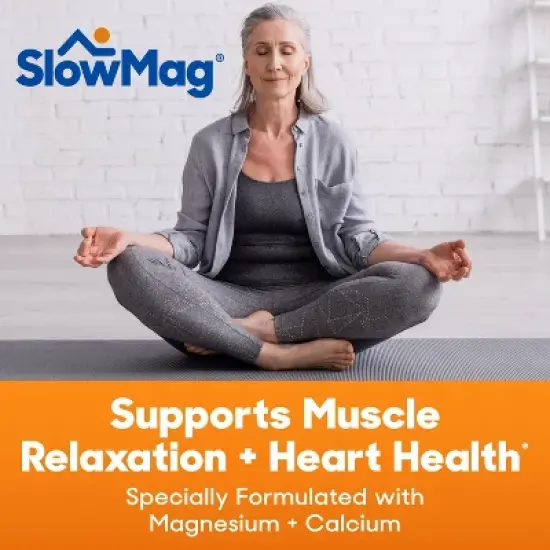 SlowMag Muscle + Heart Magnesium Chloride with Calcium Supplement Tablets - 120ct image {4}