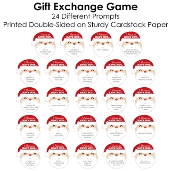 Big Dot of Happiness Jolly Santa Claus - Christmas Party Have or Have Not Cards - Christmas Gift Exchange Game - Set of 24 image {2}