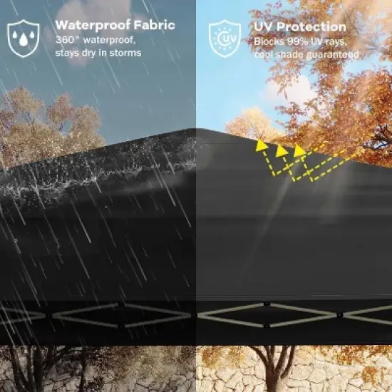 GustoWave Adjustable Height Outdoor 10x10Ft Pop Up Portable Canopy Tent with Carrying Bag for Parties, Camping image {4}