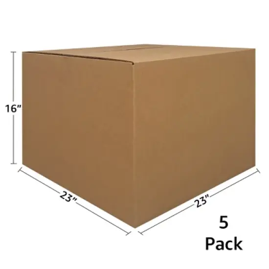 UBMOVE Pack of 5 Extra -Large Corrugated Moving Boxes 23" x 23" x 16" image {2}