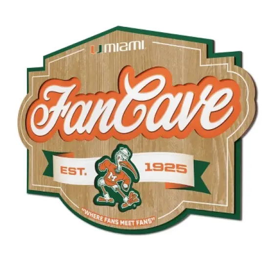 NCAA Miami Hurricanes Fan Cave Sign image {4}