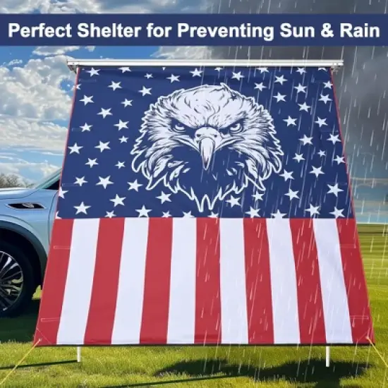 Yescom 6.5x7.8 Ft Carside Awning Replacement Fabric with Side Wall Roof Rack Overland Multicolor image {4}