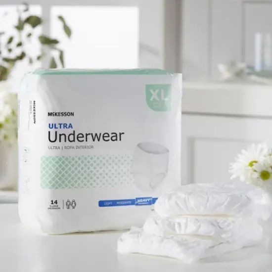 McKesson Ultra Incontinence Underwear, Heavy Absorbency, Unisex, XL, 14 Count image {3}
