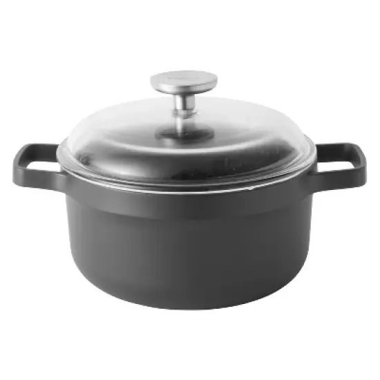 BergHOFF GEM Non-stick Stockpot, Glass Lid, Black image {6}