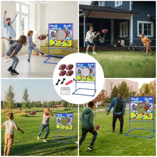 VATOS Football Toss Target Games with 4 Inflatable Footballs Family Party Game for Adults and Kids image {2}