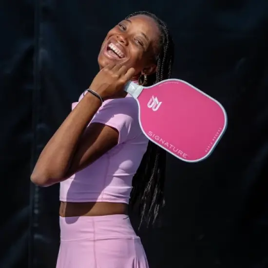 PBPRO Signature Carbon Fiber Pickleball Paddle&nbsp;- Pink: Polypropylene Core, 4-1/4" Grip image {4}