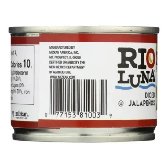 Rio Luna Organic Diced Jalapenos - Case of 12/4 oz image {4}