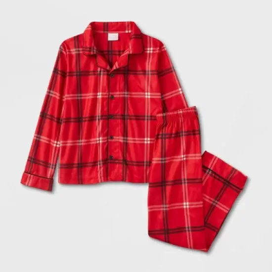 Kids' Plaid Matching Family Pajama Set - Wondershop&trade; Red image {1}