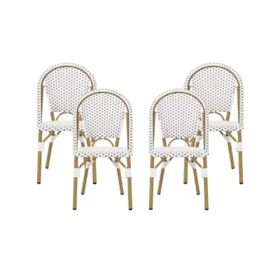 GDFStudio Brandy Outdoor Wicker Weave Bistro Chairs (Set of 4) image {1}
