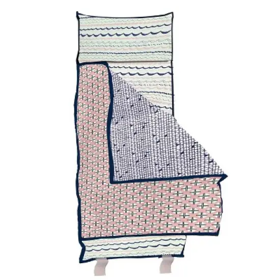 Bacati - Olivia Coral Navy Toddler Nap Mat image {3}