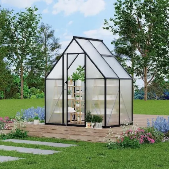 GustoWave  6'X4' Aluminum-Framed Polycarbonate Greenhouse Kit image {9}
