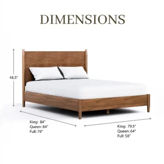 HOMES: Inside + Out 3pc Full Riverstone Mid-Century Modern Bedroom Set with 2 Nightstands Walnut image {18}
