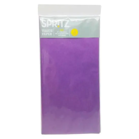 8ct Tissue Paper Purple - Spritz&trade;: Gift Bag Accessory, Solid Fall Pattern, 16.5" x 24" image {1}