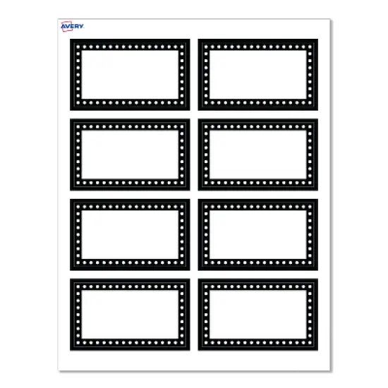 Avery&reg; Cards, 2" x 3.5", Black & White Polka Dots, Matte White, 80ct image {9}