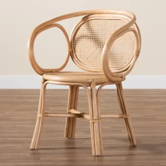 bali & pari Palesa Modern Bohemian Rattan Dining Chair image {8}
