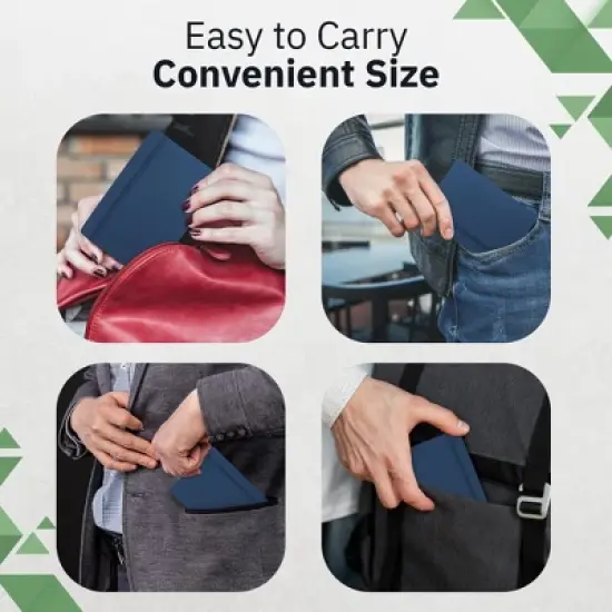 Simply Genius A6 Pocket Size Mini Notebooks with Hardcover - 124 pages (3.7" x 5.7") with Inner Pocket (Navy, 3 Pack) image {1}