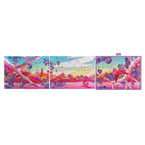 de.bored Neon Meadow 3 of 3 Panorama Puzzle - 500pc image {5}