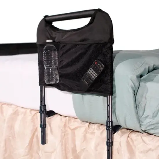 Able Life Bedside Safety Handle & Organizer Pouch for Seniors, Black image {7}