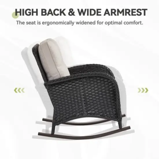 Gymojoy Outdoor Sofa Rocking Chair Side Table with Ottomans Patio Funiture image {4}