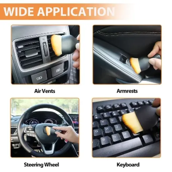 Aoibox Car Detailing Brush with Soft Bristles for Interior Cleaning, Dust Removal Tool for Dashboard, Leather, Air Vents & Hard-to-Reach Areas image {2}