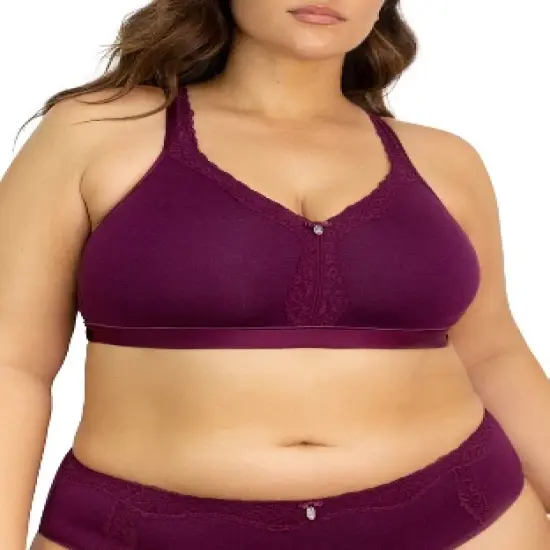 Curvy Couture  Women's Cotton Luxe Unlined Wireless Bra image {9}