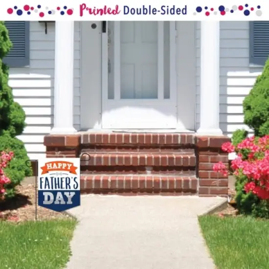 Big Dot of Happiness Happy Father's Day - Outdoor Home Decorations - Double-Sided We Love Dad Party Garden Flag - 12 x 15.25 inches image {1}