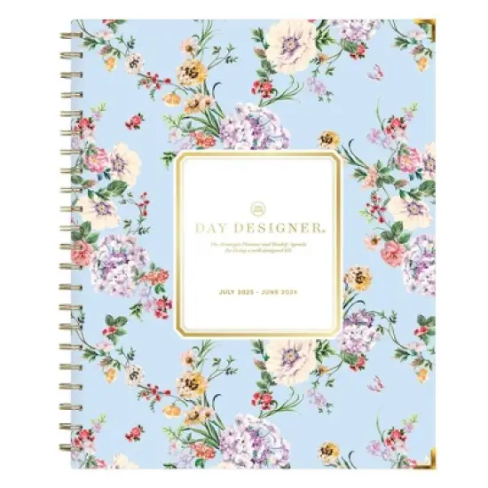 Day Designer 8.5"x11" 2025-2026 Weekly/Monthly Wirebound Planner Hardcover Springtime Blue image {13}