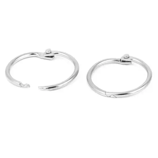 Unique Bargains Office Document DIY Binding Loose Leaf Rings Hook 1.2" Dia 18 Pcs image {2}