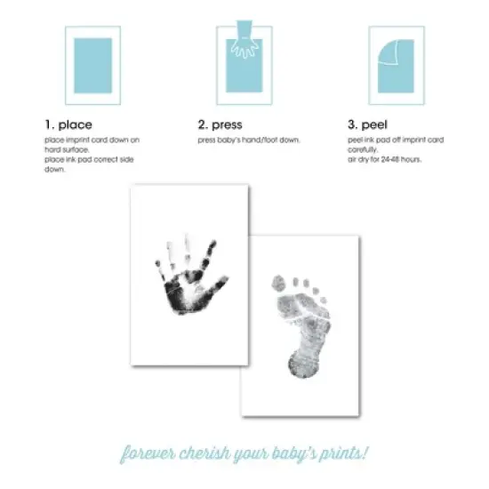 Pearhead 4" x 6" Babyprints Photo Frame and Clean-Touch Ink Pad Kit - White image {8}