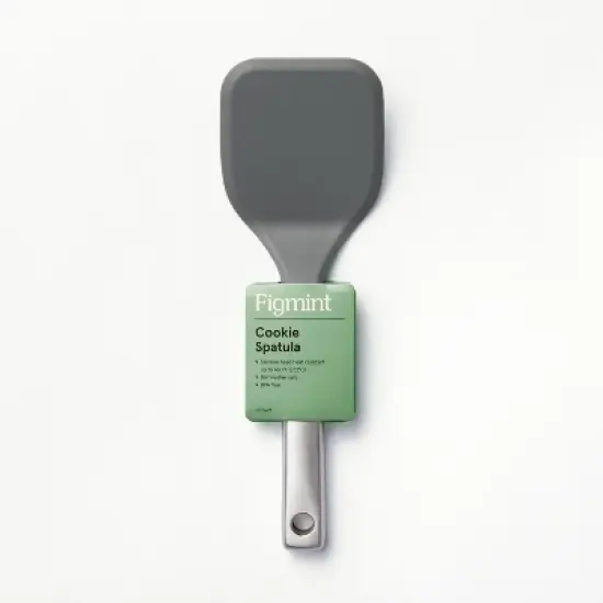 Stainless Steel with Silicone Cookie Spatula Dark Gray - Figmint&trade;: Dishwasher-Safe Kitchen Utensil, Solid Turner image {3}