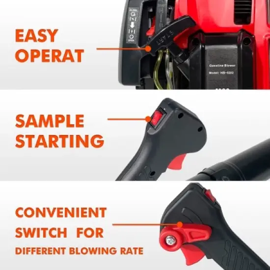 Leaf Blower, 76CC, 660CFM, 200MPH, 4 Stroke Air Cooling Gas Backpack Grass Blower,Snow Blower image {2}